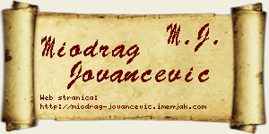 Miodrag Jovančević vizit kartica